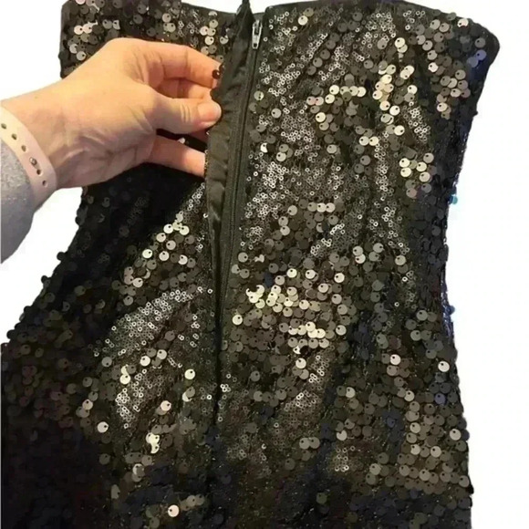 H&M Black Sequin Mini Dress, Size 8‎ - Picture 6 of 6